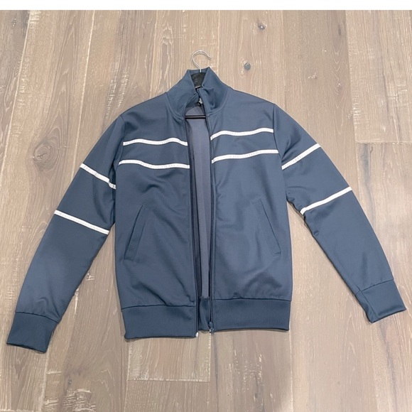 Blue Jersey Jacket with White Stripes - Picture 3 of 6